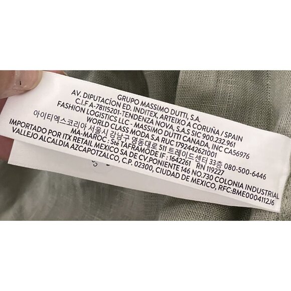 Massimo Dutti Studio Mens Dress Shirt Linen XL Green Gray 8411/840 NWT - Picture 10 of 14